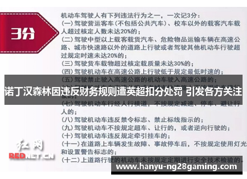 诺丁汉森林因违反财务规则遭英超扣分处罚 引发各方关注 诺丁汉森林因违反财务规则遭英超扣分处罚 引发各方关注